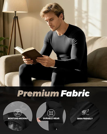Mens Thermal Underwear Set Long Sleeve Top And Bottom 3