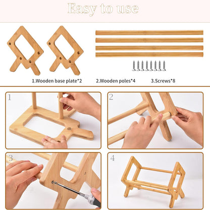 Desktop Bookshelf Organizer Bamboo Office Document Magazine Storage Shelf For Student Economy Stand 5