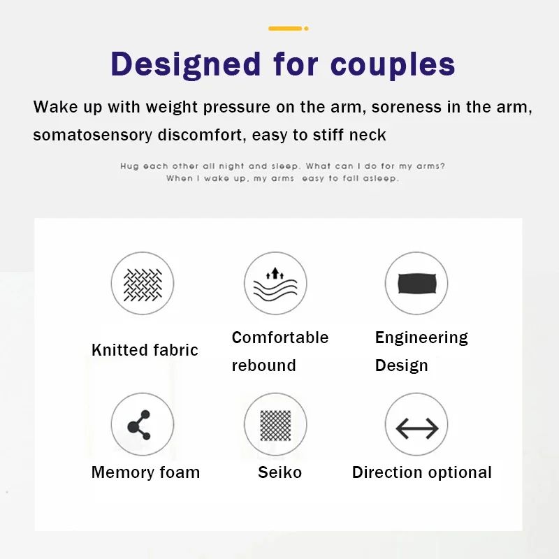 Memory Foam Pillow For Side Sleepers Anti Pressure Arm Rest Pillow With Slow Rebound For Ultimate C