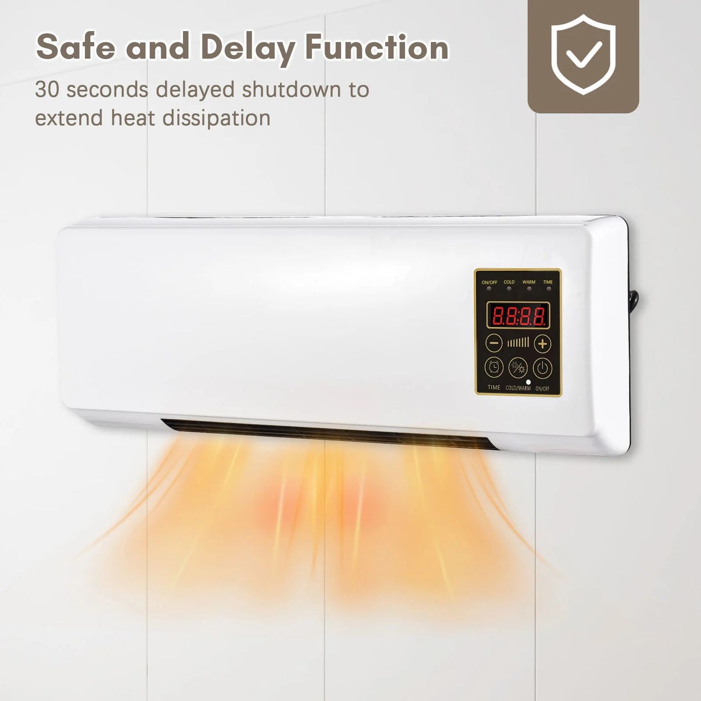 Wall Mounted Desktop Heater and Fan Combo for Household, Bedroom Heating, Nature Wind