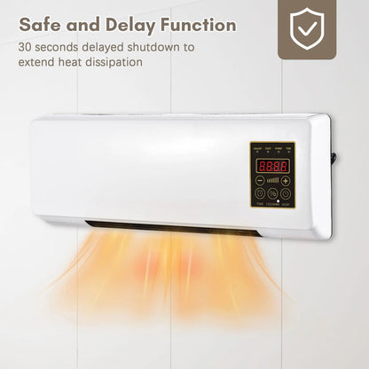 Wall Mounted Desktop Heater and Fan Combo for Household, Bedroom Heating, Nature Wind