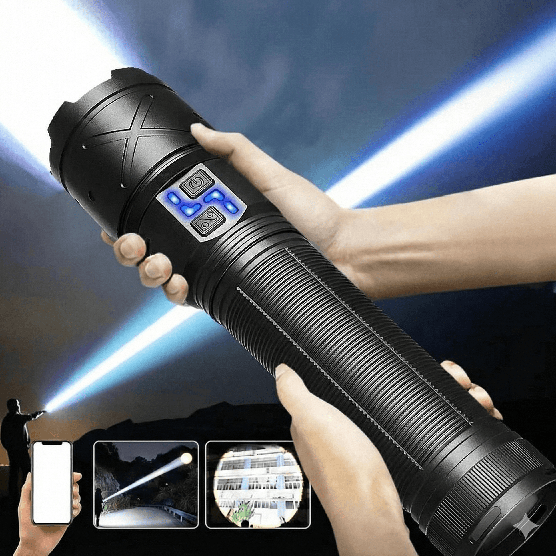USB Rechargeable New Ultra Bright LED Flashlight, Long Range Zoom Flashlights Tactical Torch
