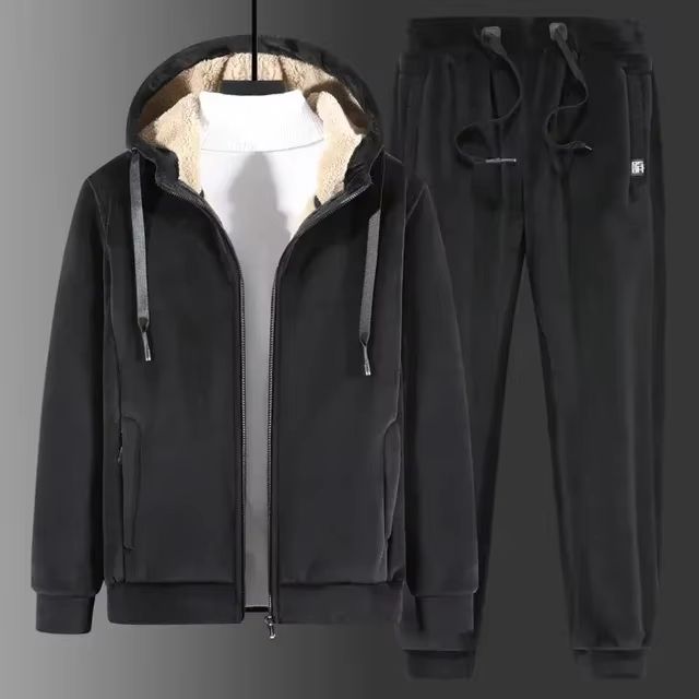 Cashmere Tracksuit Mens Winter Warm Hooded Set