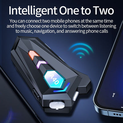 Bluetooth 53 Motorcycle Helmet Headset Waterproof Earphones With Speaker TriColor Ambient Light  Au 8