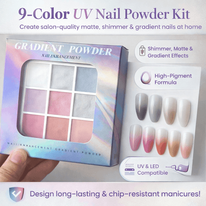 9Color UV Nail Powder Kit  Matte Shimmer  Gradient Effects For DIY Manicures 5