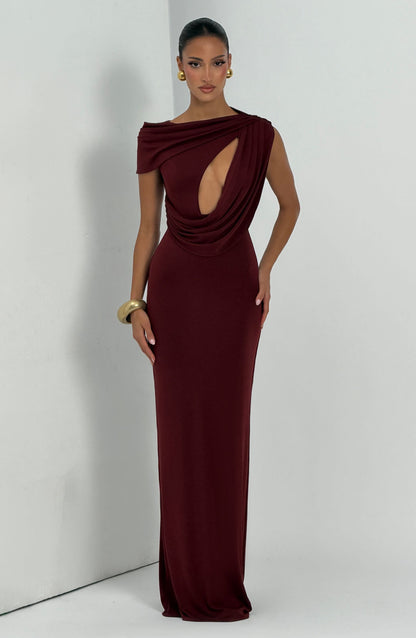 Kalina Maxi Dress - Cherry Lacquer