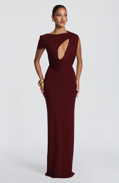 Kalina Maxi Dress - Cherry Lacquer