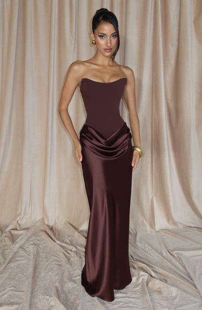 Maggie Maxi Dress - Plum Brown