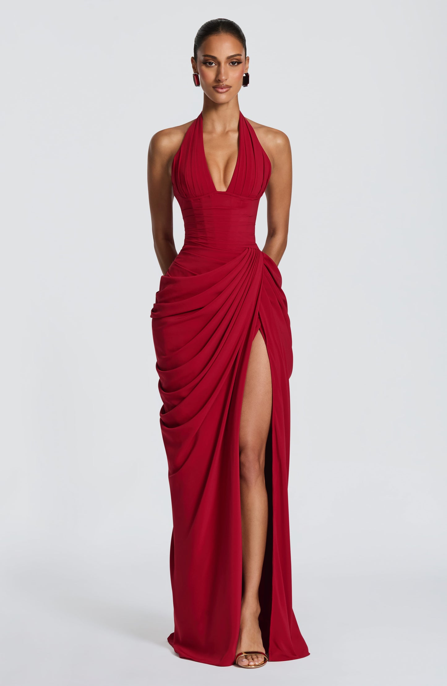 Minette Maxi Dress - Deep Red