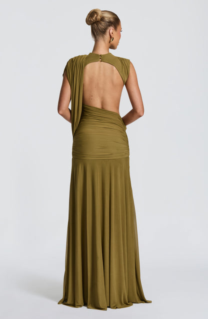 Mireya Maxi Dress - Deep Olive
