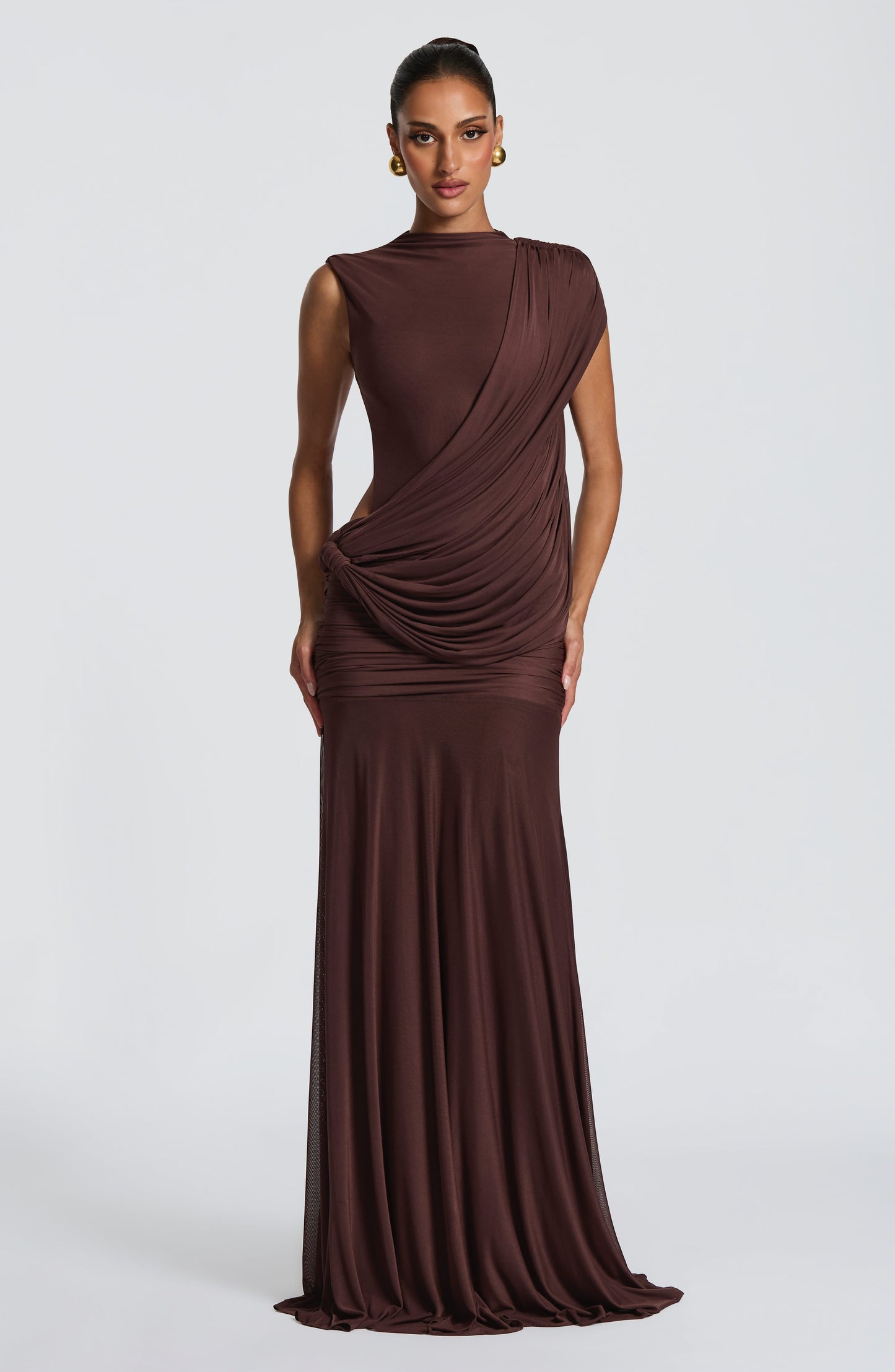 Mireya Maxi Dress - Plum Brown