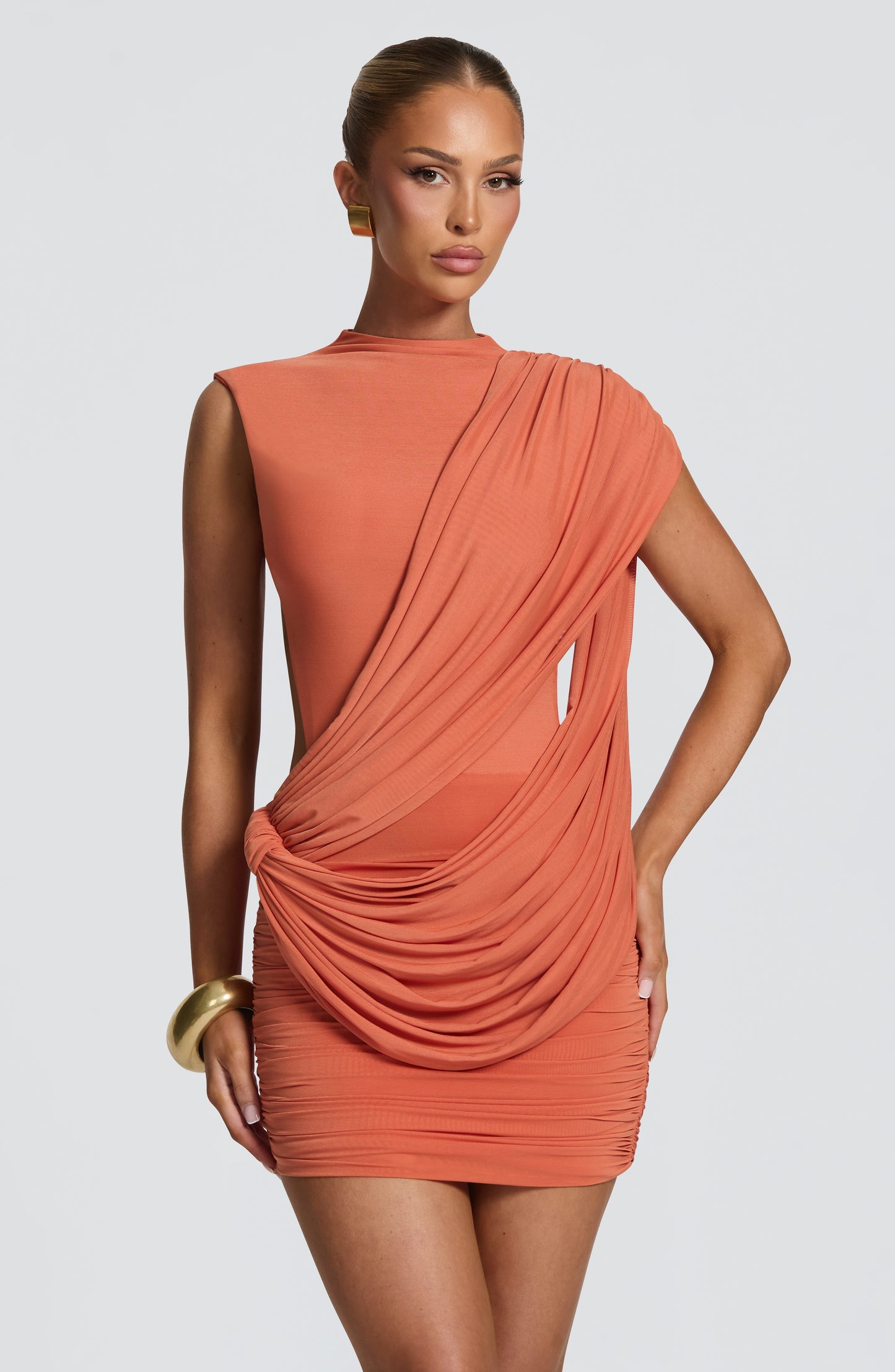 Mireya Mini Dress - Burnt Orange