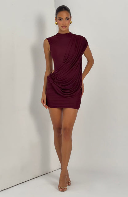 Mireya Mini Dress - Cherry Lacquer