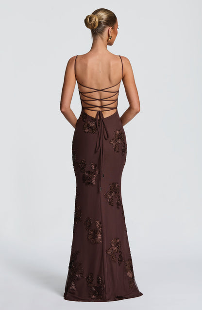 Nefertiti Maxi Dress - Plum Brown