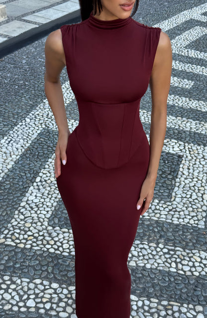 Soline Maxi Dress - Cherry Lacquer