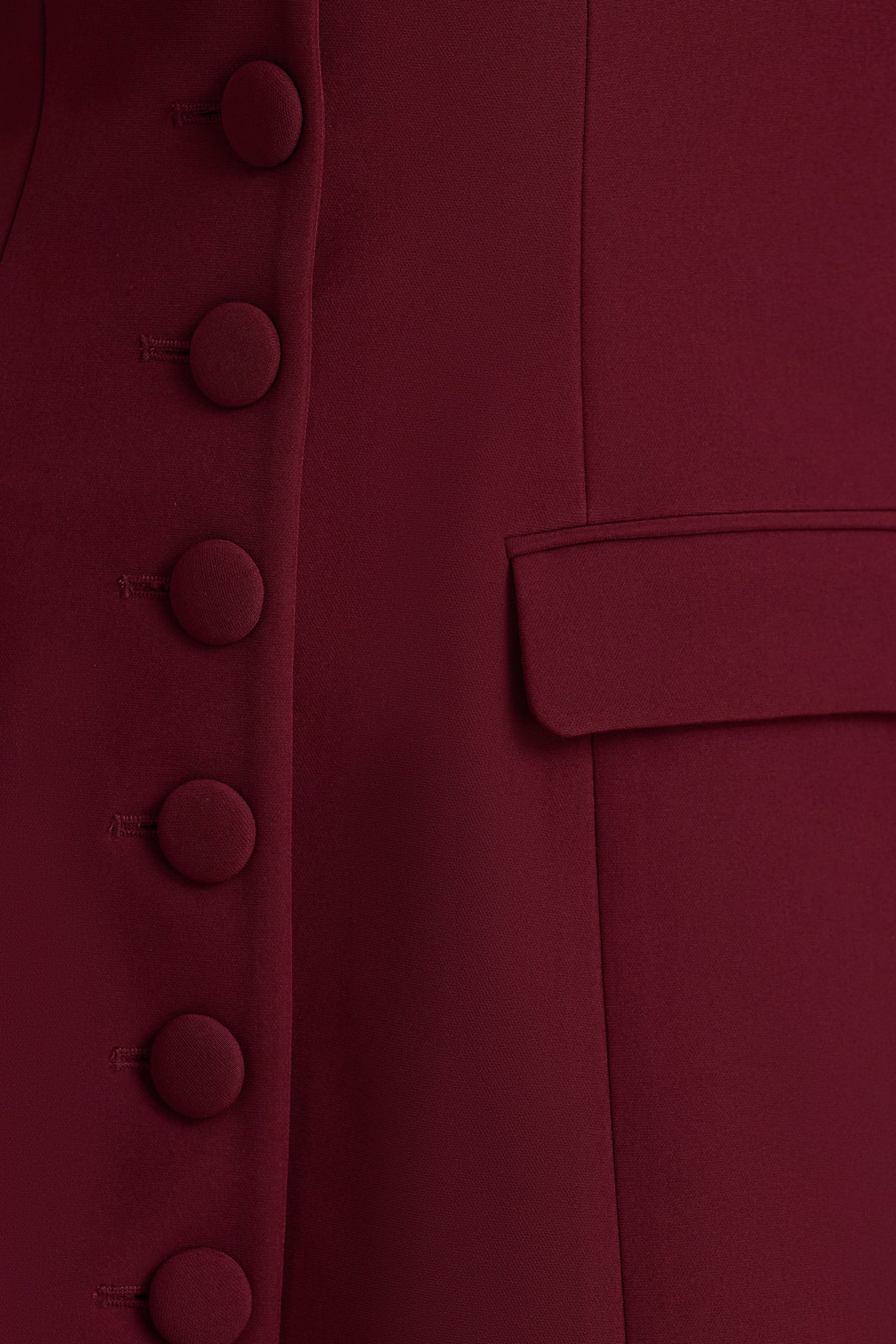 Carmen | Burgundy Sweetheart-Neck Tailored Mini Dress