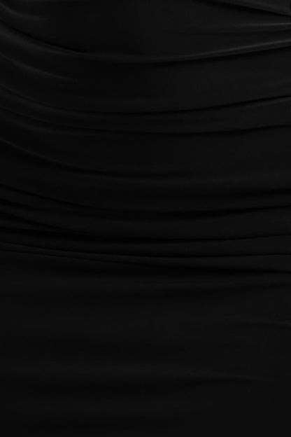 Dalarie | Black One-Shoulder Gathered Maxi Dress