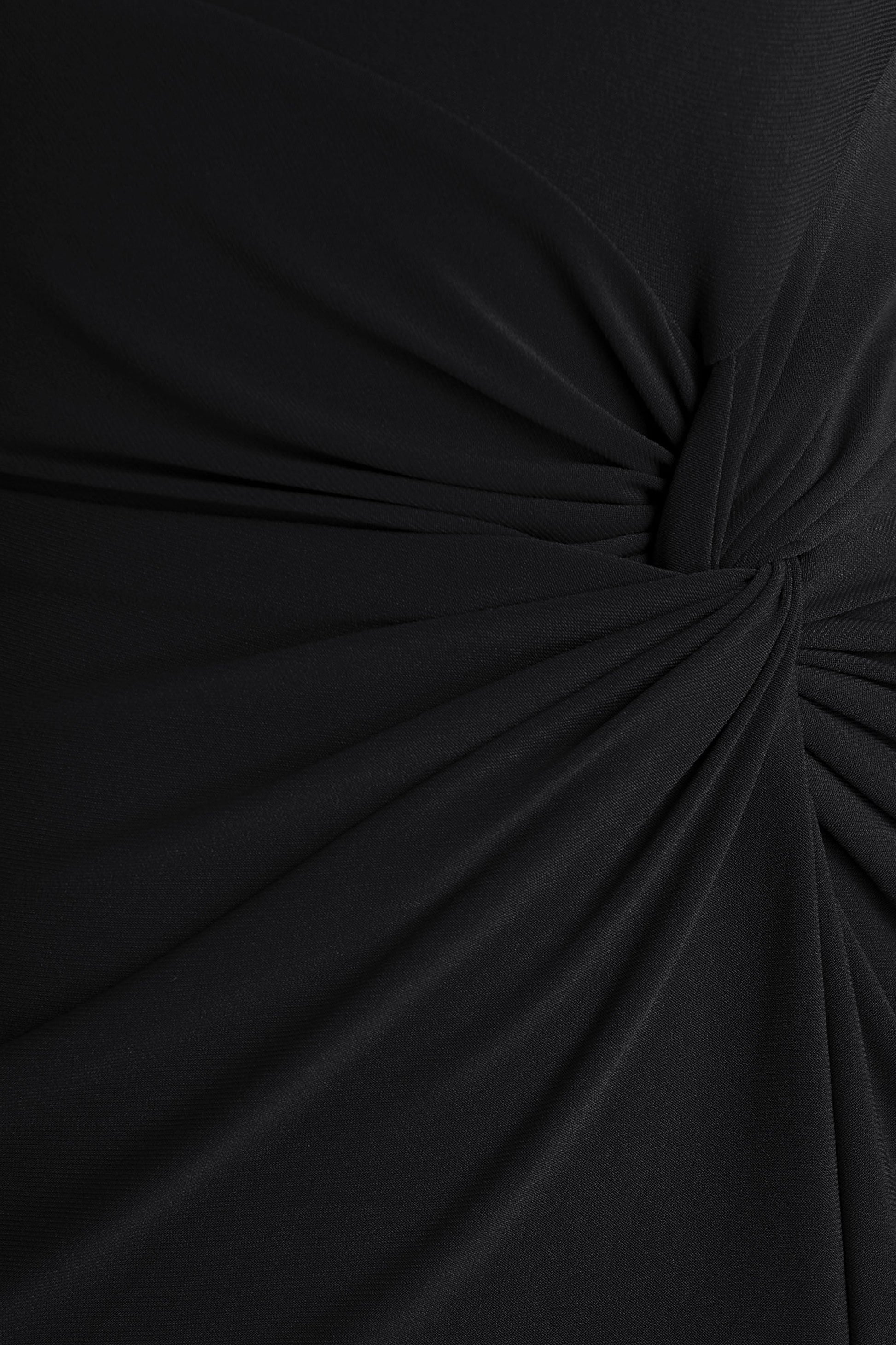Claretta | Black Square Neck Twisted Maxi Dress With Cape Sleeves