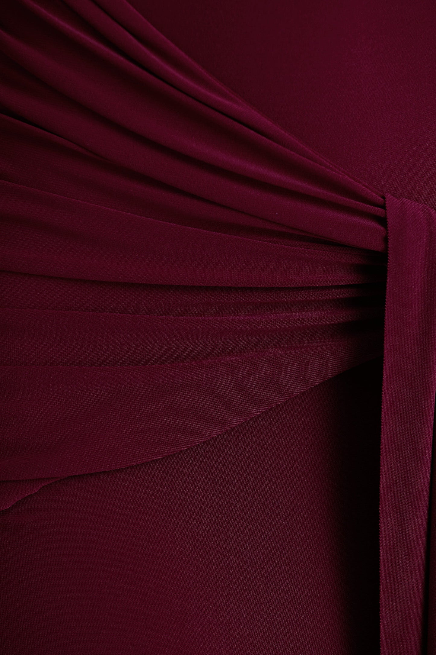Pietra | Berry High-Neck Long Sleeve Knot Maxi Dress