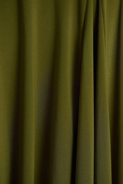 Alexia | Green Asymmetric-Neck Maxi Dress With Gold-Details