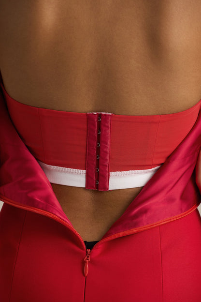 Erica | Red Ruffle Puffball Mini Dress
