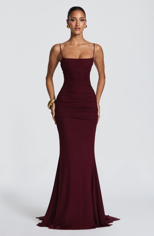 Zaria Gown - Cherry Lacquer